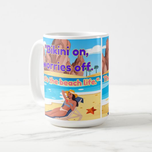 Strandangebot Kaffeetasse (Vorderseite Links)