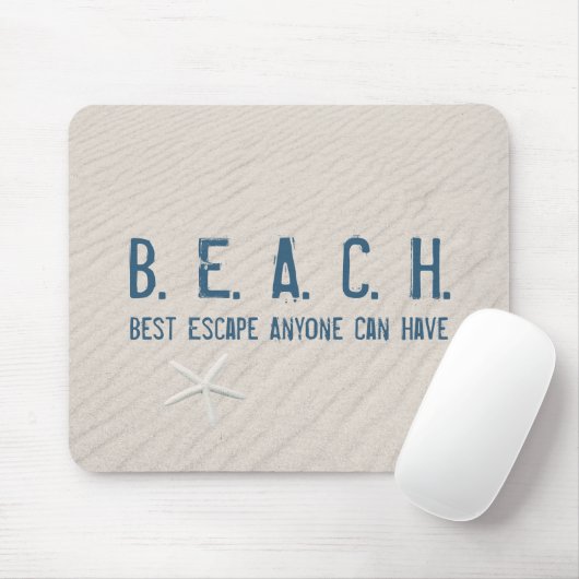 Strandangebot mit Weißfisch Mousepad (Mit Mouse)