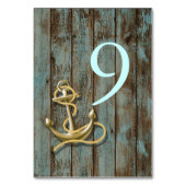 Strandanker aus blauem Dock Tischnummer (Rückseite)