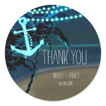 Strandanker und Palmen Gastgeschenk Hochzeit Stick