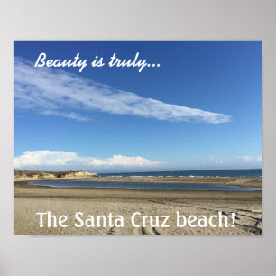 Strandansicht an der Santa- Cruzpromenade Poster