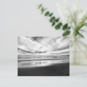 Strandansicht in Schwarzweiß Postkarte (Stehend Vorderseite)