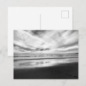 Strandansicht in Schwarzweiß Postkarte (Vorne/Hinten)