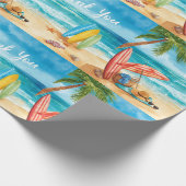 Strandansicht mit dem Text 'Danke' am Himmel Geschenkpapier (Ecke)