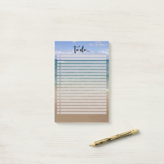 Strandansicht Post-it Klebezettel (Auf Schreibtisch)