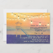 Strandansicht Strandfarbenzeichenbeleuchtung Einladung (Vorderseite)