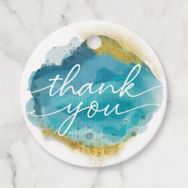 Strandaqua blau und goldfarbene Liebesmarken Geschenkanhänger