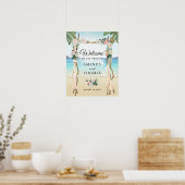 StrandArbor tropischer Hochzeitsarke Poster (Küche)