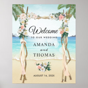 StrandArbor tropischer Hochzeitsarke Poster