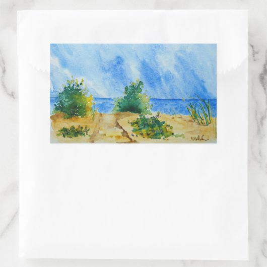 Strandaufkleber Rechteckiger Aufkleber (Tasche)