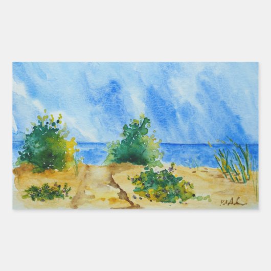 Strandaufkleber Rechteckiger Aufkleber (Vorderseite)