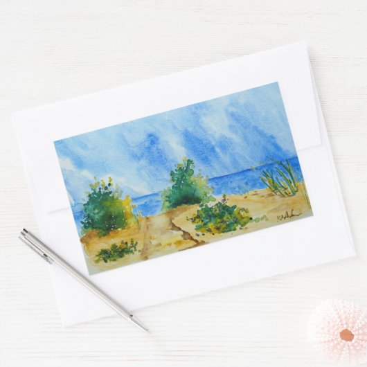 Strandaufkleber Rechteckiger Aufkleber (Umschlag)