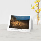 Strandausgang bei Sundown - Glück bei Schwangersch Karte (Gelbe Blume)