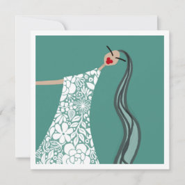 Strandbabe in weißen Blume Illustration Einladung