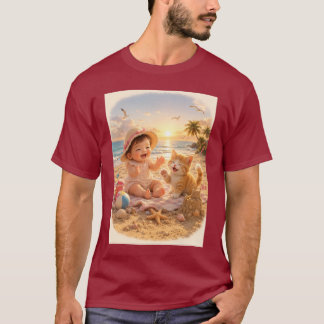 Strandbaby und Kätzchen Sandburgenfreude T-Shirt