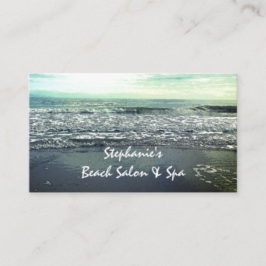 Strandbad Artistisch Elegantes Tropisches Paradies Visitenkarte (Vorderseite)