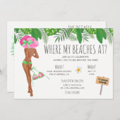 Strandbad Bachelorette Einladung (Vorne/Hinten)