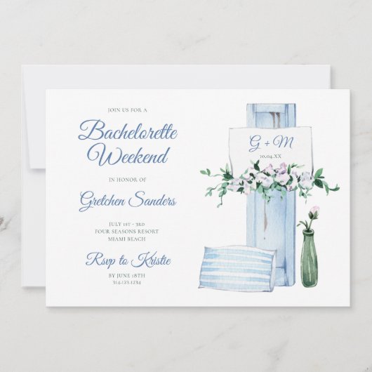 Strandbad Bachelorette Einladung (Vorderseite)