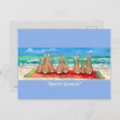 Strandbad Bunnies Kaninchen Urlaub Wasserfarbenen Postkarte (Vorne/Hinten)