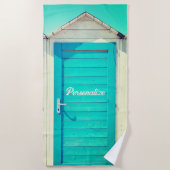 Strandbad Cabana türkis weiß Strandtuch (Vorderseite)