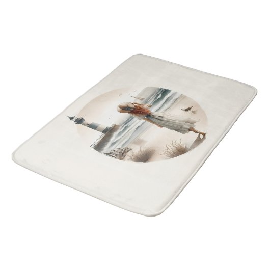 Strandbad Leuchtturm Spaziergang Badematte (Schrägansicht)