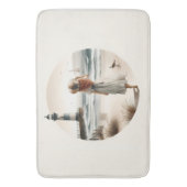 Strandbad Leuchtturm Spaziergang Badematte (Vorderseite Vertikal)