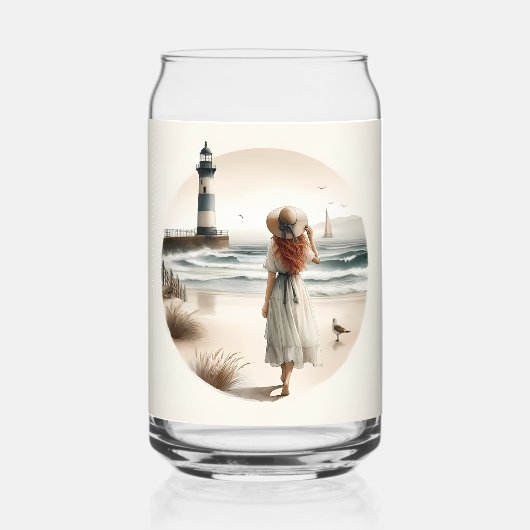 Strandbad Leuchtturm Spaziergang Dosenglas (Vorderseite)