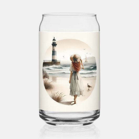 Strandbad Leuchtturm Spaziergang Dosenglas (Rückseite)