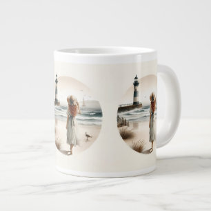 Strandbad Leuchtturm Spaziergang Jumbo-Tasse