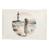 Strandbad Leuchtturm Spaziergang Kissenbezug (Rückseite)