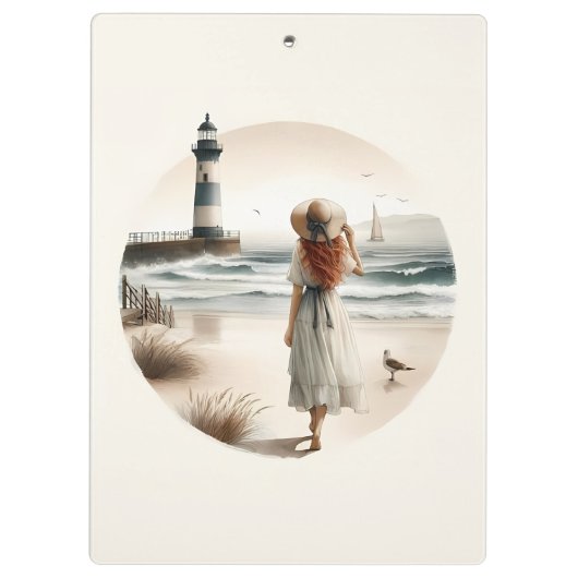 Strandbad Leuchtturm Spaziergang Klemmbrett (Rückseite)