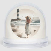 Strandbad Leuchtturm Spaziergang Schneekugeln (Rückseite)