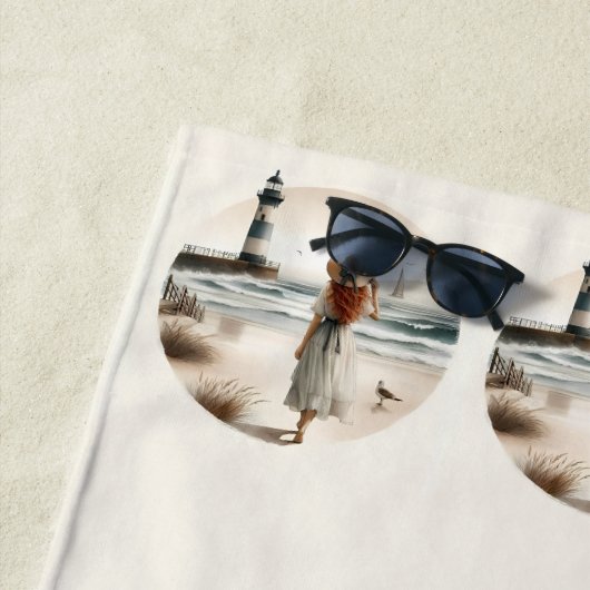 Strandbad Leuchtturm Spaziergang Strandtuch (Beispiel)