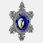 Strandbad Lido di Lugano Schneeflocken Zinn-Ornament (Links)