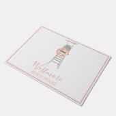 Strandbad Lifeguard Chair Beach House Fußmatte (Schrägansicht)