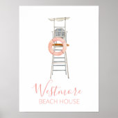 Strandbad Lifeguard Chair Beach House Poster (Vorne)