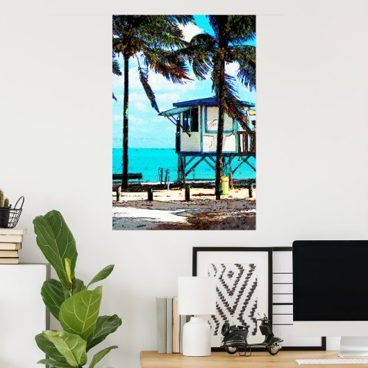 Strandbad Lifeguard Tower Poster (Heimbüro)