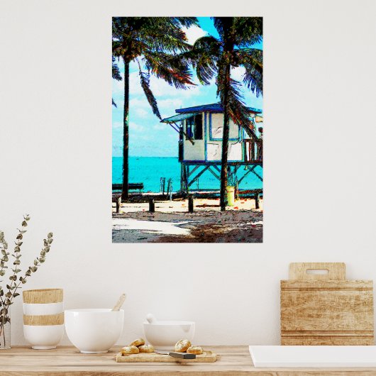 Strandbad Lifeguard Tower Poster (Küche)