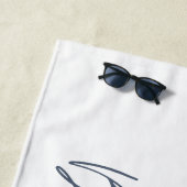 Strandbad mit blauen Champagnenskripten Strandtuch (Beispiel)