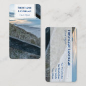 Strandbad mit Sanddünen Sonnenuntergang Agent Stil Visitenkarte (Vorne/Hinten)