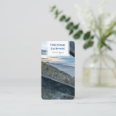 Strandbad mit Sanddünen Sonnenuntergang Agent Stil Visitenkarte (Stehend Vorderseite)