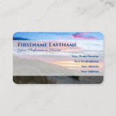 Strandbad mit Sanddünen Sonnenuntergang Agent Stil Visitenkarte (Rückseite)