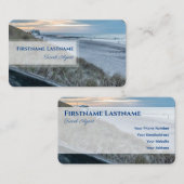 Strandbad mit Sanddünen Sonnenuntergang Agent Stil Visitenkarte (Vorne/Hinten)