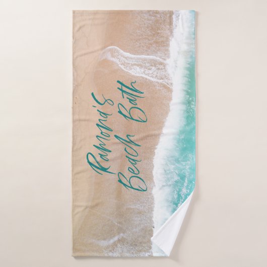 Strandbad mit tropischem Sand, Meer, sonnige Welle Badehandtuch (Badehandtuch)