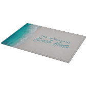 Strandbad mit tropischem Sand, Meer, sonnige Welle Schneidebrett (Ecke)