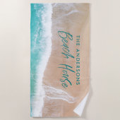 Strandbad mit tropischem Sand, Meer, sonnige Welle Strandtuch (Vorderseite)