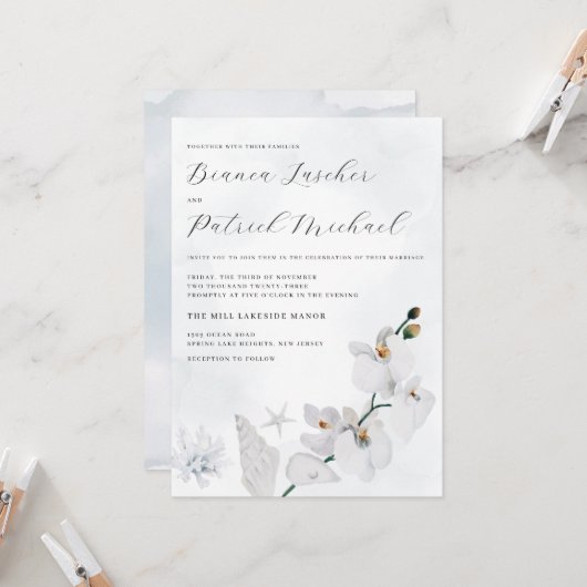 Strandbad Orchid Einladung (Vorderseite/Rückseite Beispiel)