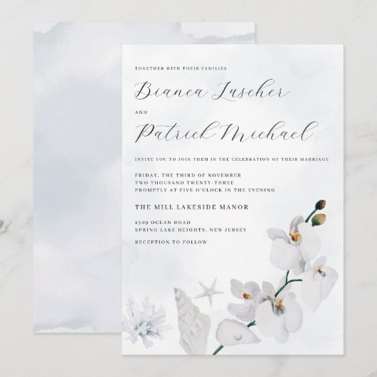 Strandbad Orchid Einladung (Vorne/Hinten)