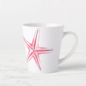Strandbad Rosa Starfish Wasserfarbe Kunst Milchtasse (Rechts)