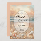 Strandbad Sparkle und Sonnenuntergang Brautparty d Einladung (Vorne/Hinten)